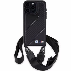 BMW M Edition Carbon Stripe & Strap ümbris jaoks iPhone 15 Pro - must