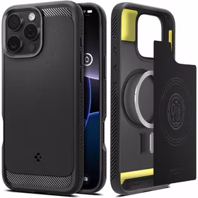 SPIGEN ümbris RUGGED ARMOR MAG compatible with MagSafe jaoks IPHONE 16 Pro matte must
