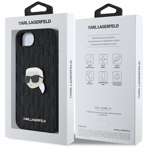 Karl Lagerfeld Monogram Karl Head Pin iPhone 16e Ümbris - Must
