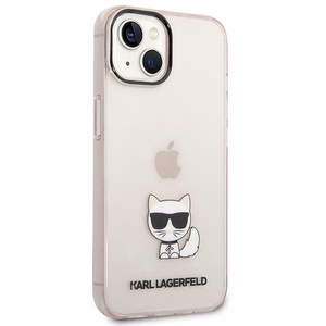Karl Lagerfeld läbipaistev Choupette Body Ümbris jaoks iPhone 14 Plus / 15 Plus 6.7" - roosa