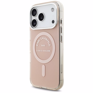 Karl Lagerfeld IML Karl RSG Logo MagSafe Ümbris jaoks iPhone 17 Pro - Roosa