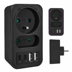 Maclean MCE249 F/B – võrgupesa jaotur, 2 pistikupesa, 4 USB-porti: 2×USB-A ja 2×USB-C PD 20 W, 1×16 A + 1×6 A