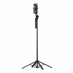 Selfipulk WH181-Y1S 1.75m alumiiniumisulamist teleskoopstatiiv telefonihoidikuga - must