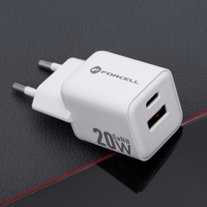 Phone laadija Forcell F-Energy Mini GaN III USB C + USB A QC4.0 PD 20W VT-35A valge 0INT