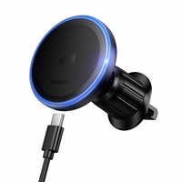 Borofone autohoidja BH224 Flash magnetiline induktsioonlaadimisega õhuventilatsiooni musta värvi