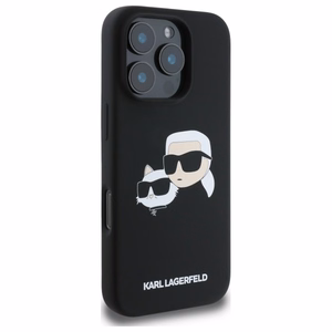 Karl Lagerfeld Silicone Ümbris Heads Print MagSafe jaoks iPhone 16 Pro Max - Must