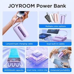 Akupank Joyroom „JR-L012 Plus Colorful“ Pink 20000mAh (22.5W)