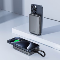Powerbank Acefast M10 Magnetic 2x USB-C PD 30W koos 15W induktiivse laadimisega ja USB-C kaabliga - must