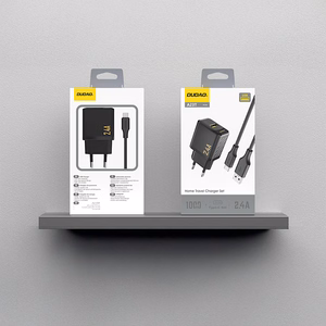 Dudao A23TEU 2.4A GaN USB-A seinalaadija USB-A - USB-C kaabliga - must
