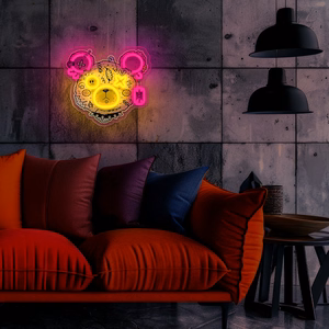 Неон ART LED PUNK TEDDY BEAR розовый жёлтый FLA01 Forever Light