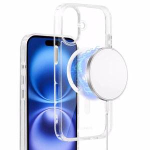 Liavec Glossy Magsafe Clear Ümbris do Iphone 16 valge