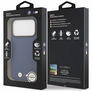 BMW M FW Metal Logo MagSafe Ümbris jaoks iPhone 17 Pro - Tumesinine