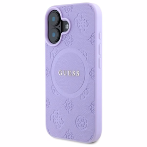 Guess Saffiano Peony Classic Logo MagSafena iPhone 16 Plus Ümbris - lilla