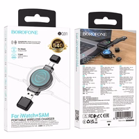 Borofone Juhtmevaba induction laadija jaoks Nutikell BQ31 Kaasaskantav 2,5W jaoks iWatch 1-9, SE/SE2, Ultra/Ultra2, Samsung Watch 1-7, Ultra must