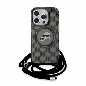 Karl Lagerfeld IML Crossbody Monogram Karl & Choupette Head MagSafe Ümbris jaoks iPhone 15 Pro - must