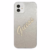 Guess GUHCP12SPCUGLSGO iPhone 12 mini 5.4" kuldne/kuldne kõvakaaneline Glitter Gradient Script