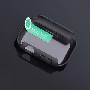 Bestsuit Ümbris with Hybrid Glass jaoks Apple Watch series 7/8/9-45mm - graphite