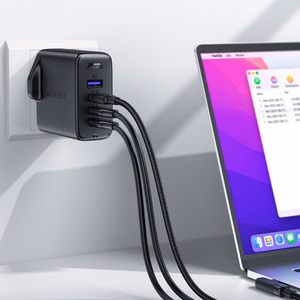 Fast Laadija GaN UK 100W Power Delivery 3x USB C 1x USB - must