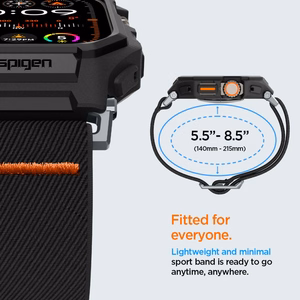 Spigen Lite Fit Pro Ümbris with Strap jaoks Apple Watch Ultra 1 / 2 (49mm) - Matte must