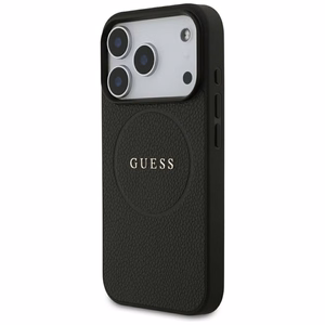 Guess Grained Gold Ring MagSafe ümbris mudelile iPhone 18 Pro / 17 Pro – värv: must