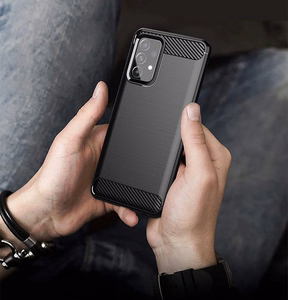 Carbon Case Paindlik kate TPU ümbris Samsung Galaxy A72 4G musta