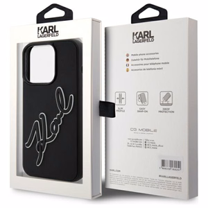 Karl Lagerfeld 3D Rubber Signature Ümbris jaoks iPhone 15 Pro Max - must