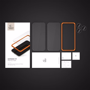 Tech-Protect Supreme Set Karastatud klaas jaoks iPhone 16 Pro Max - läbipaistev (3 pcs.)
