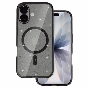 Glitter Magsafe Ümbris jaoks Iphone 17 must läbipaistev