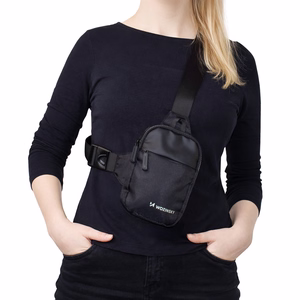 Wozinsky WMS-W1 veekindel unisex mini õlakott telefonile kahe lahtriga - must
