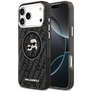 Karl Lagerfeld IML Glitter Karl&Choupette Heads Logo MagSafe Ümbris jaoks iPhone 17 Pro Max - Must