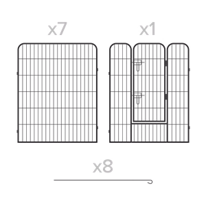 REBEL ANIMALS modulaarne terasest koeraaedik, suurus XL, 8 paneeli, 80 × 100 cm
