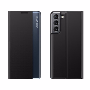 Uus Sleep Case kate koos statiivifunktsiooniga Samsung Galaxy S22 + (S22 Plus) musta värvi