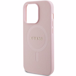 Guess GUHMP14LPSAHMCP case for iPhone 14 Pro - pink Saffiano MagSafe