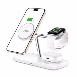 Tech-Protect QI15W-A45 3in1 Wireless Charger with MagSafe for Apple Devices - White