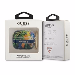 Guess GUA3HHFLB чехол для AirPods 3 синий/синий Flower Strap Collection