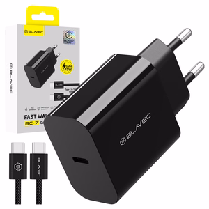 Blavec Сетевое зарядное устройство BC-7 GaN4 - Type C - PD QC 45W 3A с кабелем Type C to Type C (TCBC7G4-CB453A+CC) чёрное