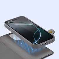 Dux Ducis Lawa Leather Ümbris jaoks iPhone 16 Pro Max with Detachable Magnetic Wallet - Hall