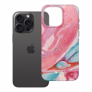 Ümbris jaoks iPhone 15 PRO MAX Forcell F-Protect Mirage compatible with Magsafe Military Drop-Test roosa marble