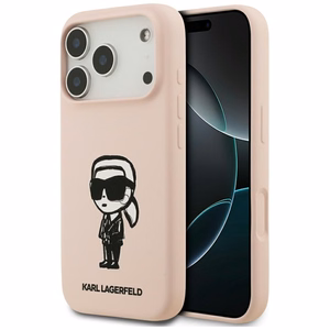 KARL LAGERFELD ümbris jaoks IPHONE 17 Pro Max compatible with MagSafe KLHMP17XSKIGROP (Silicone W/ KL Sketch & Logo) roosa