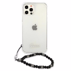Guess GUHCP12MKPSBK iPhone 12/12 Pro 6.1" läbipaistev kõvakaane Black Pearl