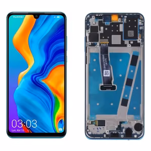 LCD ekraan ühilduv Huawei P30 Lite raamiga / Pearl White / HQ