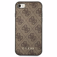 Guess 4G Metal kuldne Logo Ümbris jaoks iPhone SE 2022 / 2020 / 7 / 8 - Brown