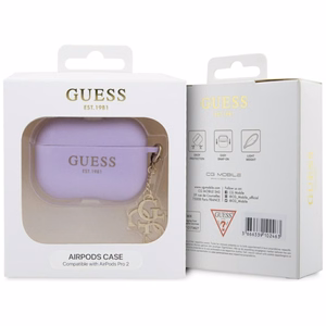 Guess GUAP2LECG4U ümbris jaoks AirPods Pro 2 cover - lilla Liquid Silicone Glitter Triangle Charm