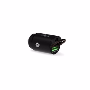 Puro Mini 30W Power Delivery USB-C USB-A Car Laadija - must