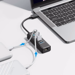 Orico PW3UR25-U3 USB Hub 4-Port 3x USB-A 3.0 1x RJ45 2.5G Ethernet 1.8m - Black