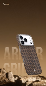 Чехол Benks Magnetic Armor Air Grid Kevlar металлическая рамка 600D (A067) для iPhone 17 золотой