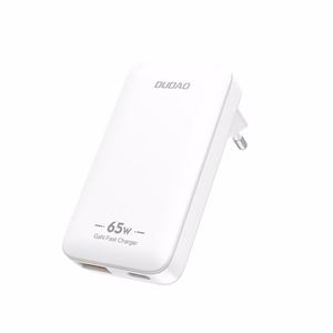 Dudao A65Q 65W GaN Travel Wall Laadija USB-A / USB-C PD Ultra-Thin EU / US - valge