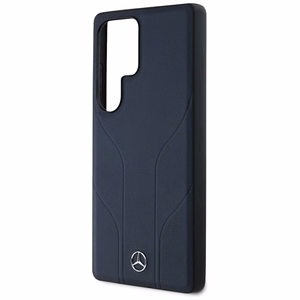 Mercedes Leather Debossed Lines MagSafe Ümbris jaoks Samsung Galaxy S25 Ultra - sinine