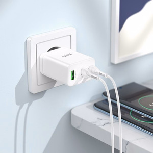Phone Laadija Hoco 2 x USB C + USB A QC3.0 PD 3A 35W N33 valge