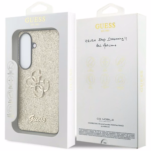 Guess ümbris Fixed Glitter Big 4G Metal Logo for Samsung Galaxy S26 kuldne